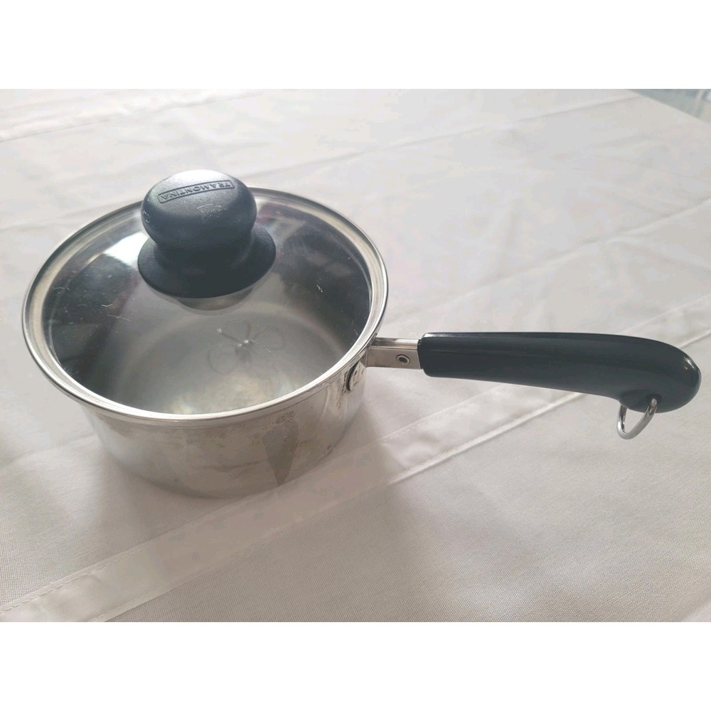 Revere Ware 1 Qt Saucepan Stainless Steel Copper Bottom Vintage Small Pot w/ Lid